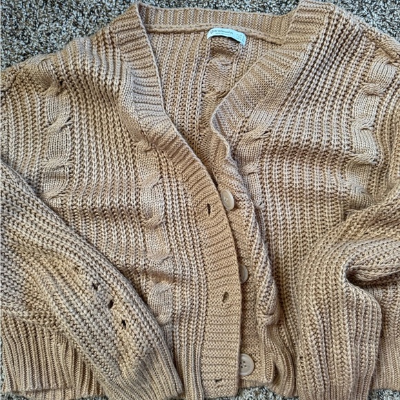 Stradivarius boxy cardigan in beige OOS size small - Picture 5 of 8